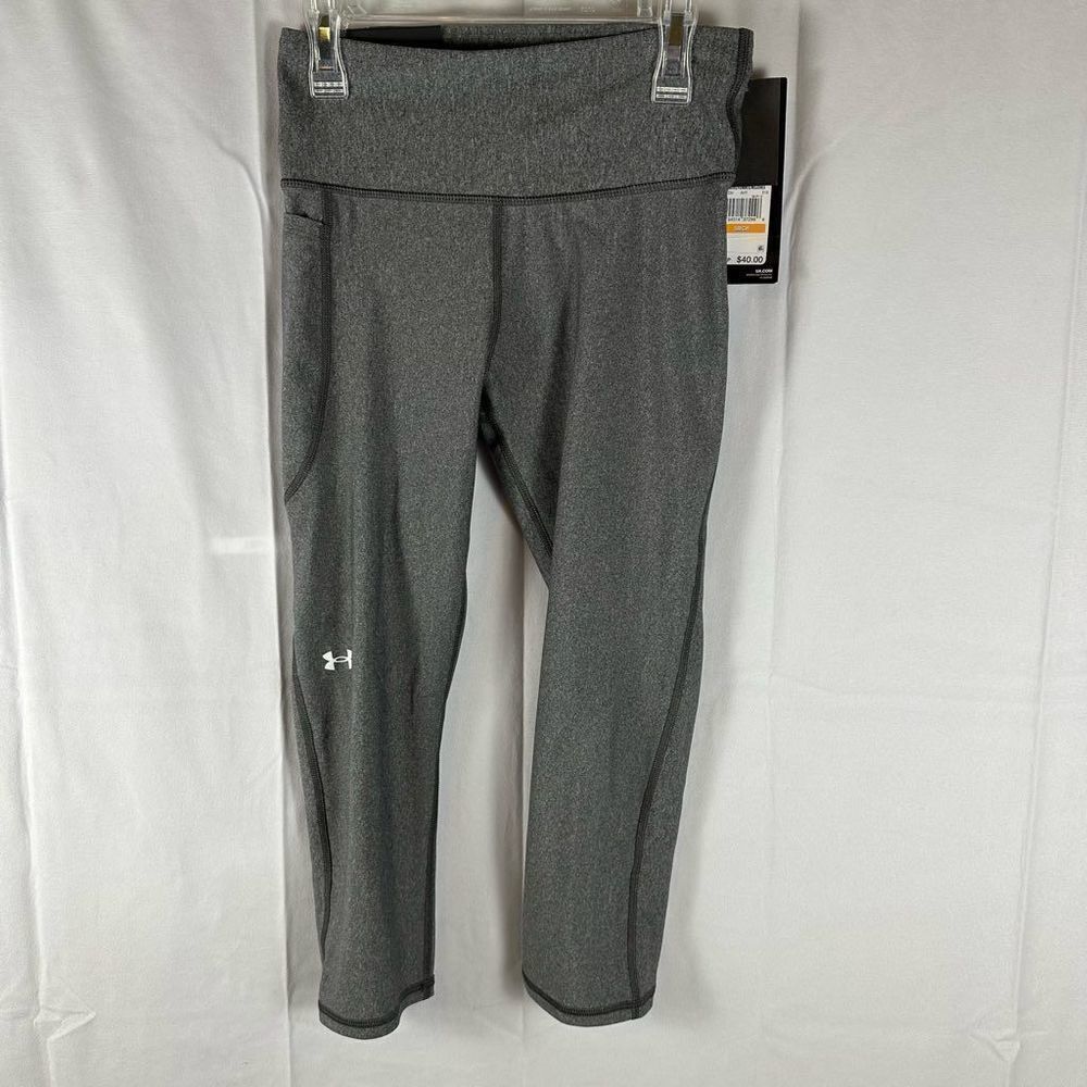 Under Armor Women’s Compression Heatgear High Rise Capri Leggings Gray S NWT